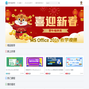 野牛程序员|office办公软件学习|excel教程|excel技巧|word教程|word技巧|宜宾野牛程序员|宜宾少儿编程