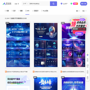 互联网大学生创新创业PPT-互联网大学生创新创业ppt模板下载-觅知网